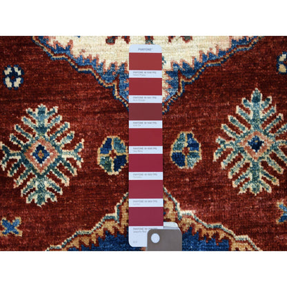 Kazak Wool Hand Knotted Rug Red Ivory 2.10X23.0 -O068644