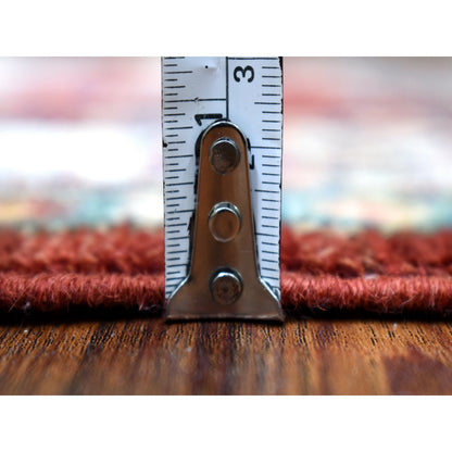 Kazak Wool Hand Knotted Rug Red Ivory 2.10X23.0 -O068644