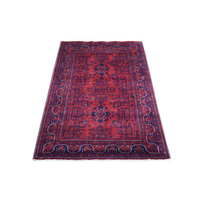 Tribal & Geometric Wool Hand Knotted Rug Red Red 3.4X4.8 -O068646