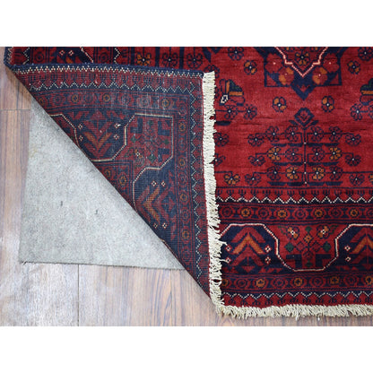Tribal & Geometric Wool Hand Knotted Rug Red Red 3.4X4.8 -O068646