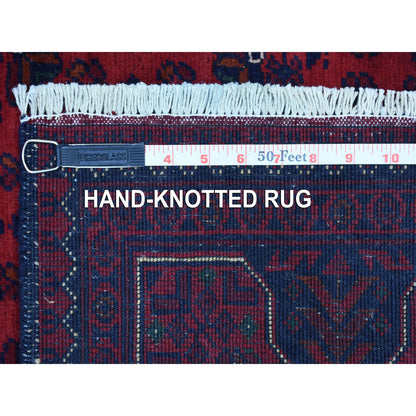 Tribal & Geometric Wool Hand Knotted Rug Red Red 3.5X4.10 -O068647