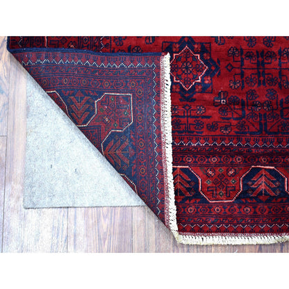 Tribal & Geometric Wool Hand Knotted Rug Red Red 4.2X6.7 -O068650