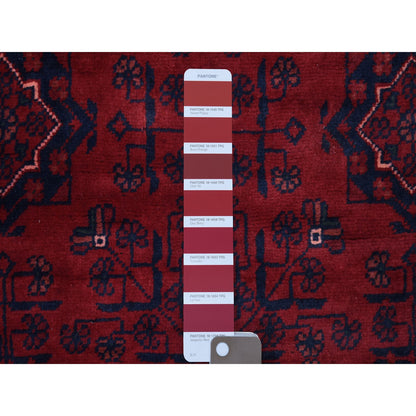 Tribal & Geometric Wool Hand Knotted Rug Red Red 4.2X6.7 -O068650