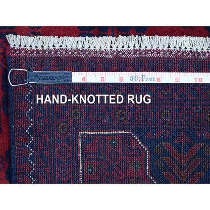 Tribal & Geometric Wool Hand Knotted Rug Red Red 4.2X6.7 -O068650