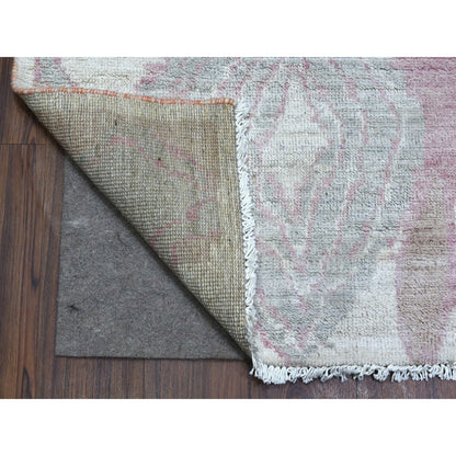 Tribal & Geometric Wool Hand Knotted Rug Pink No Border 8.10X11.9 -O068749