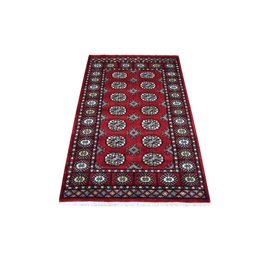Tribal & Geometric Wool Hand Knotted Rug Red Red 3.0X4.10 -O068785