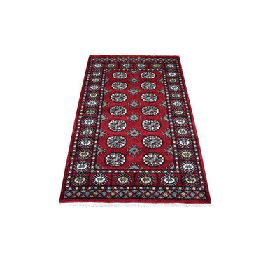 Tribal & Geometric Wool Hand Knotted Rug Red Red 3.0X4.10 -O068785