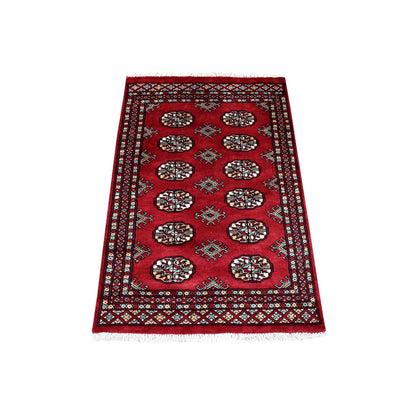 Tribal & Geometric Wool Hand Knotted Rug Red Red 2.8X3.9 -O068789