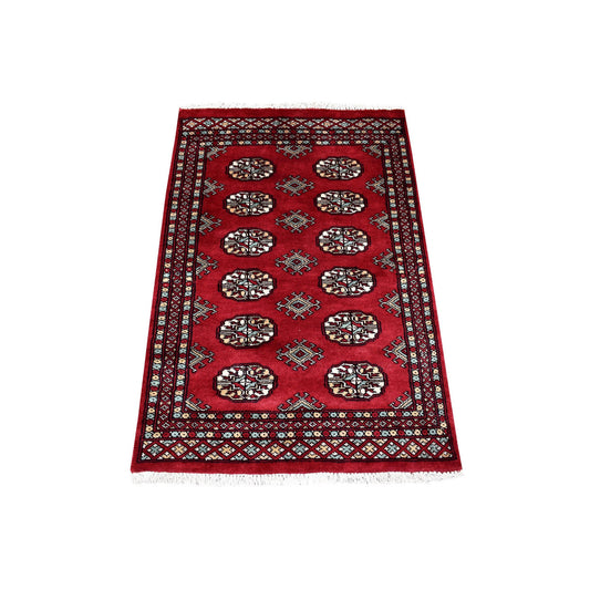 Tribal & Geometric Wool Hand Knotted Rug Red Red 2.8X3.9 -O068789