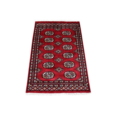 Tribal & Geometric Wool Hand Knotted Rug Red Red 2.8X3.9 -O068789