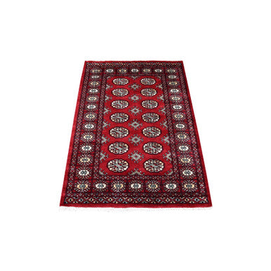 Tribal & Geometric Wool Hand Knotted Rug Red Red 3.0X4.5 -O068798