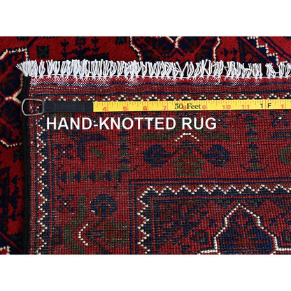 Tribal & Geometric Wool Hand Knotted Rug Red 2.3x4.8 -O0687
