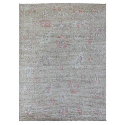 Oushak And Peshawar Wool Hand Knotted Rug Grey Gray 9.0X11.9 -O068837