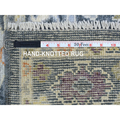 Oushak And Peshawar Wool Hand Knotted Rug Black Black 3.3X10.0 -O068897