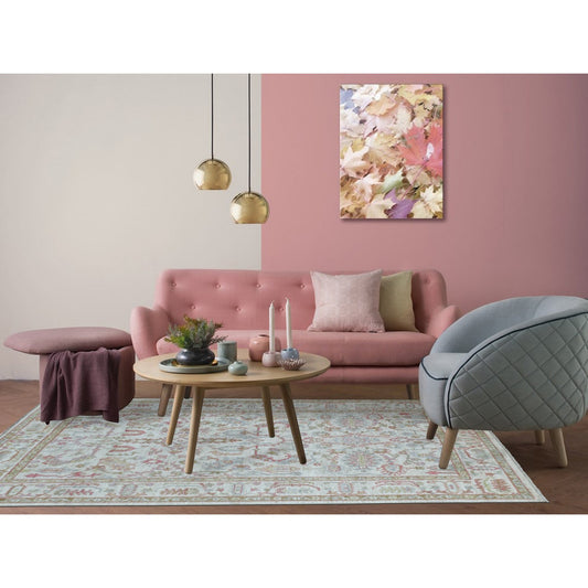 Oushak And Peshawar Wool Hand Knotted Rug Ivory Ivory 6.4X9.6 -O068921