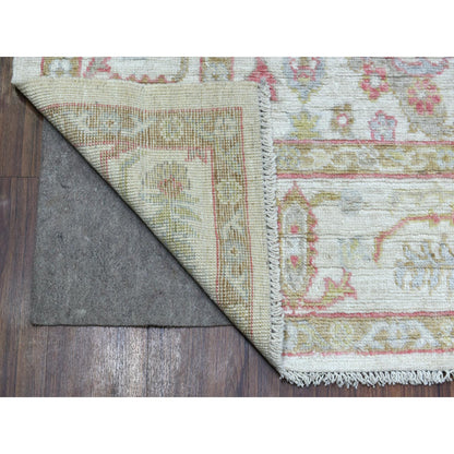 Oushak And Peshawar Wool Hand Knotted Rug Ivory Ivory 6.4X9.6 -O068921