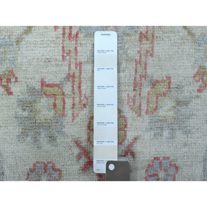 Oushak And Peshawar Wool Hand Knotted Rug Ivory Ivory 6.4X9.6 -O068921