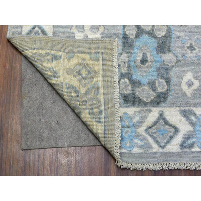 Oushak And Peshawar Wool Hand Knotted Rug Grey Gray 8.0X9.10 -O068928