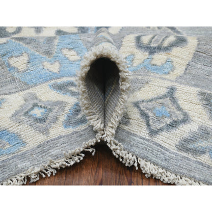 Oushak And Peshawar Wool Hand Knotted Rug Grey Gray 8.0X9.10 -O068928