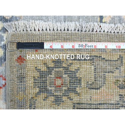 Oushak And Peshawar Wool Hand Knotted Rug Grey Ivory 2.10X11.7 -O068977