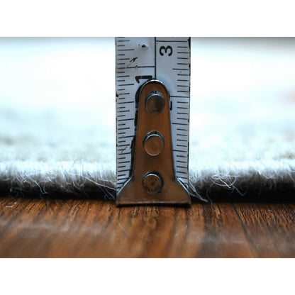 Oushak And Peshawar Wool Hand Knotted Rug Ivory Gray 2.9X9.5 -O068982