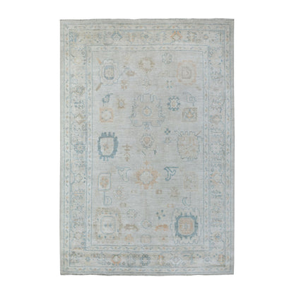Oushak And Peshawar Wool Hand Knotted Rug Grey Gray 6.0X8.9 -O069036