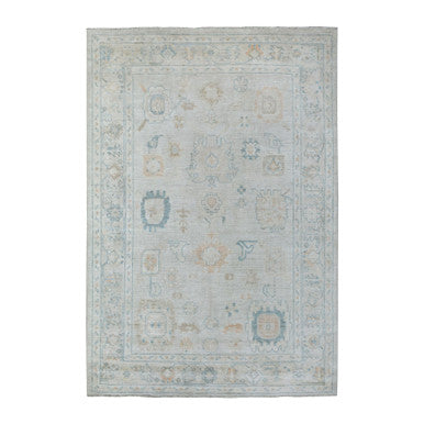 Oushak And Peshawar Wool Hand Knotted Rug Grey Gray 6.0X8.9 -O069036
