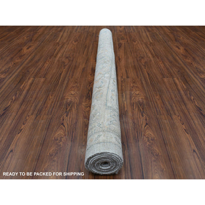 Oushak And Peshawar Wool Hand Knotted Rug Grey Gray 6.0X8.9 -O069036