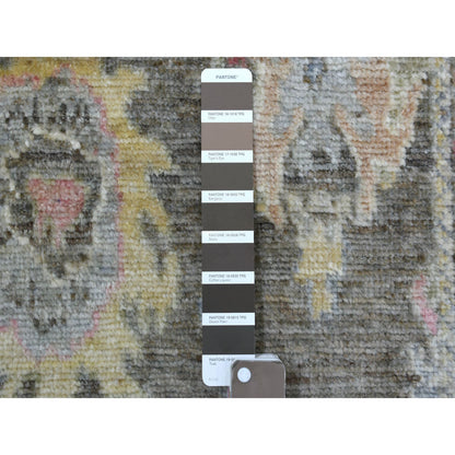 Oushak And Peshawar Wool Hand Knotted Rug Black Charcoal Black 2.8X10.1 -O069047