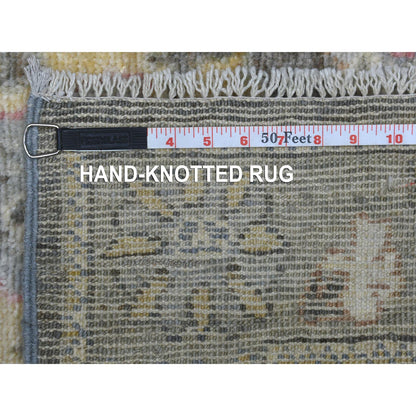 Oushak And Peshawar Wool Hand Knotted Rug Black Charcoal Black 2.8X10.1 -O069047