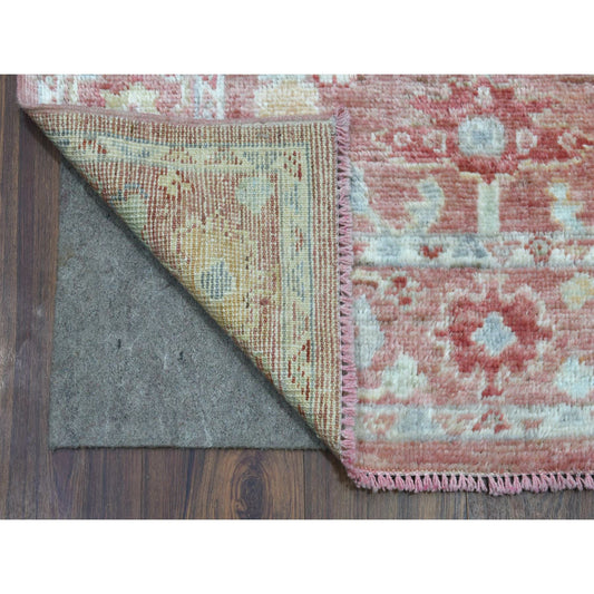 Oushak And Peshawar Wool Hand Knotted Rug Pink Pink 3.1X16.1 -O069056