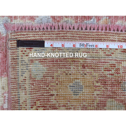Oushak And Peshawar Wool Hand Knotted Rug Pink Pink 3.1X16.1 -O069056