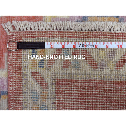 Oushak And Peshawar Wool Hand Knotted Rug Pink Ivory 2.9X10.5 -O069057