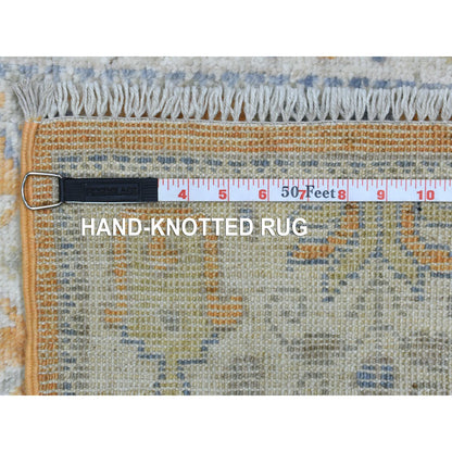 Oushak And Peshawar Wool Hand Knotted Rug Orange Ivory 2.8X10.0 -O069118