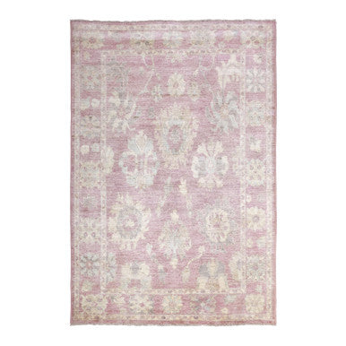 Oushak And Peshawar Wool Hand Knotted Rug Pink Pink 6.1X8.8 -O069151