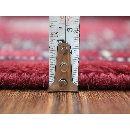 Tribal & Geometric Wool Hand Knotted Rug Red Red 2.6X9.1 -O069202