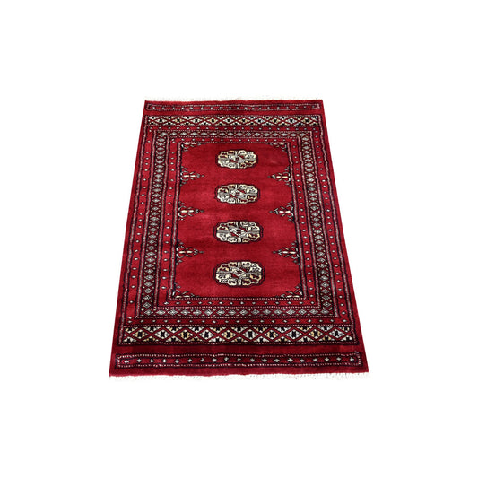 Tribal & Geometric Wool Hand Knotted Rug Red Red 2.6X4.0 -O069208