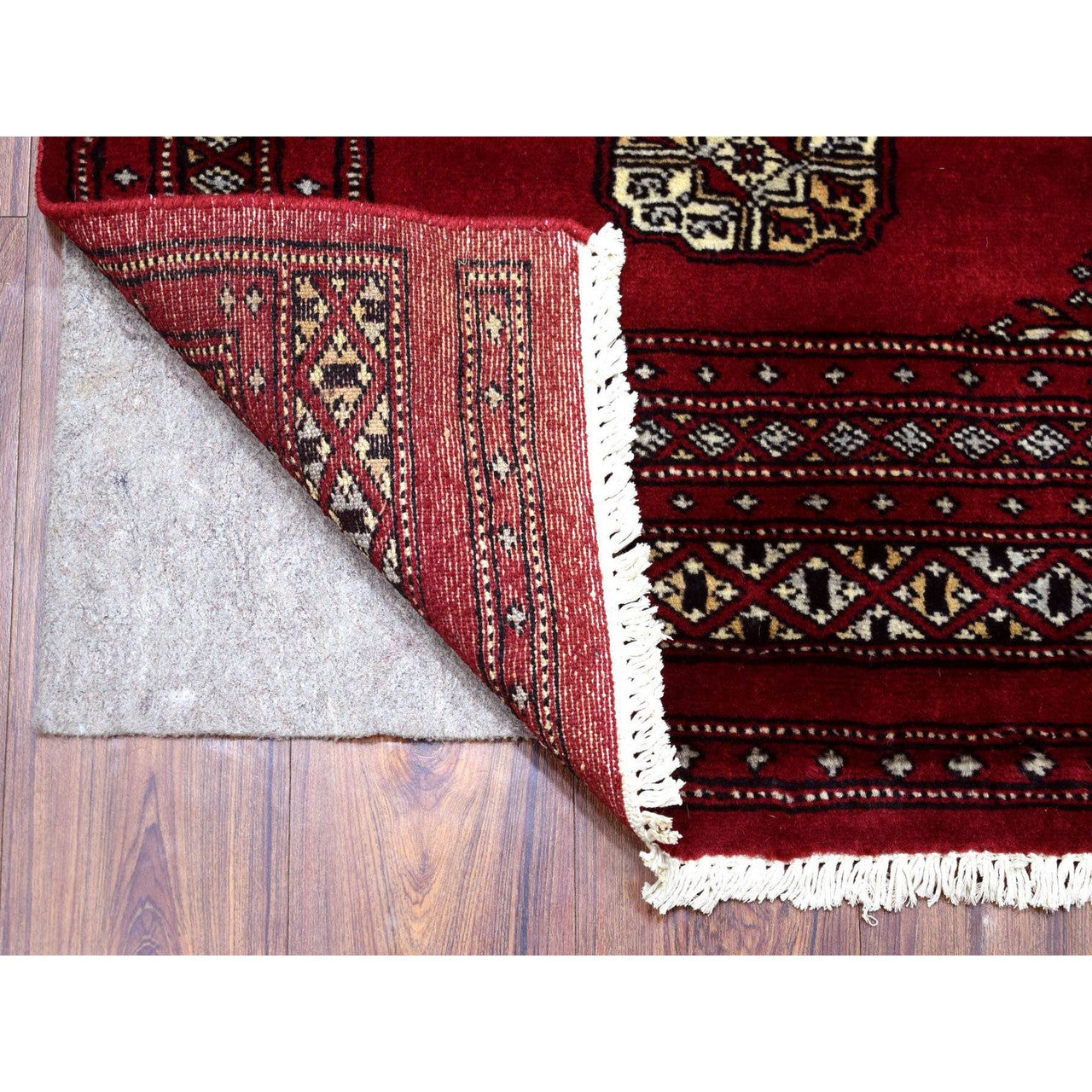 Tribal & Geometric Wool Hand Knotted Rug Red Red 2.6X4.0 -O069208