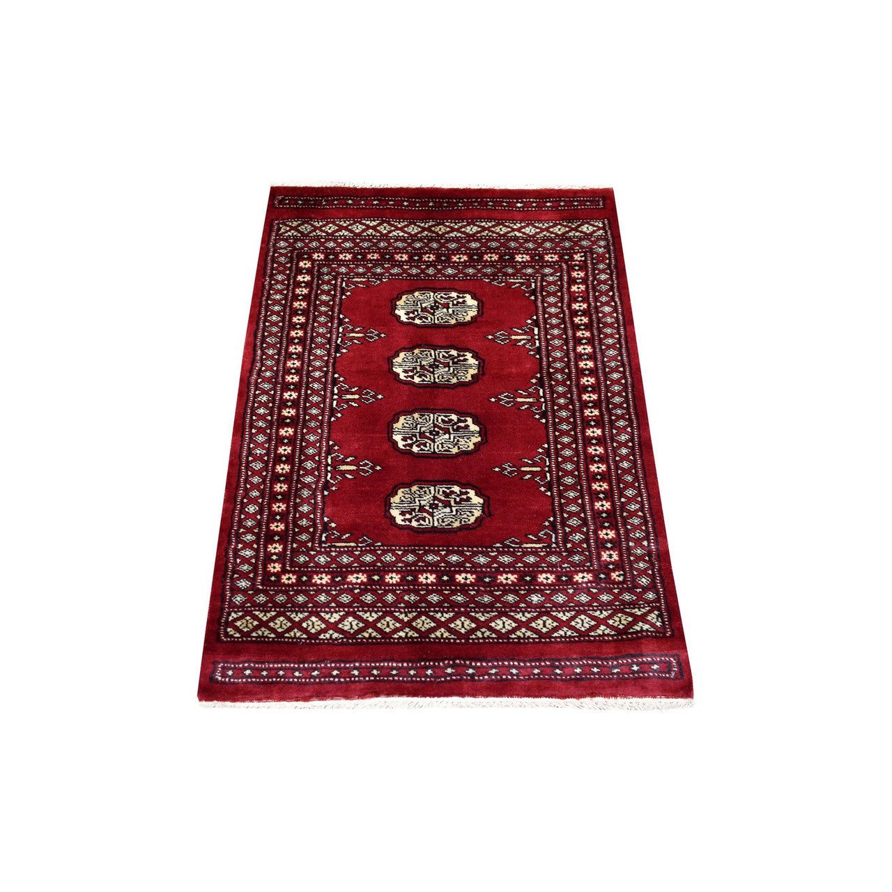 Tribal & Geometric Wool Hand Knotted Rug Red Red 2.6X3.9 -O069209