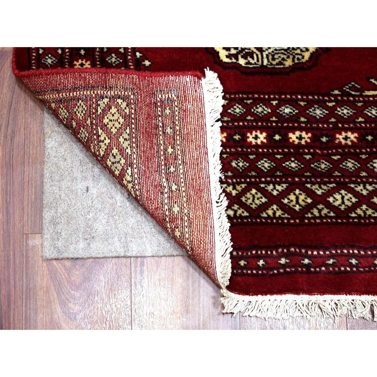 Tribal & Geometric Wool Hand Knotted Rug Red Red 2.6X3.9 -O069209