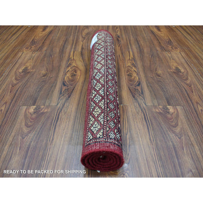 Tribal & Geometric Wool Hand Knotted Rug Red Red 2.6X3.9 -O069209