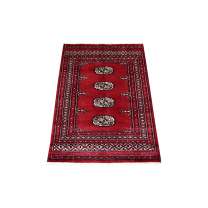 Tribal & Geometric Wool Hand Knotted Rug Red Red 2.6X3.9 -O069210
