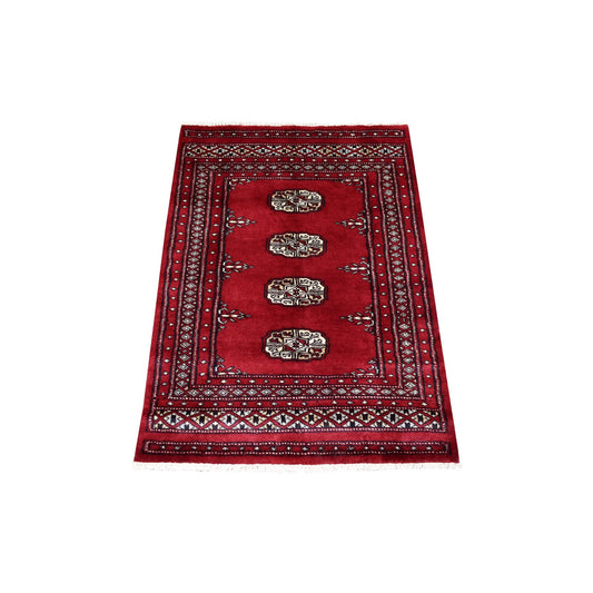 Tribal & Geometric Wool Hand Knotted Rug Red Red 2.6X3.9 -O069210