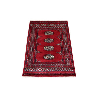 Tribal & Geometric Wool Hand Knotted Rug Red Red 2.6X3.9 -O069210
