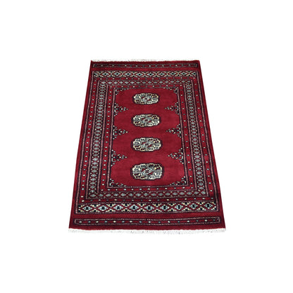 Tribal & Geometric Wool Hand Knotted Rug Red Red 2.6X3.9 -O069213