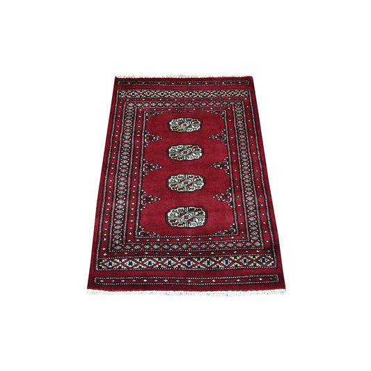 Tribal & Geometric Wool Hand Knotted Rug Red Red 2.6X3.9 -O069213