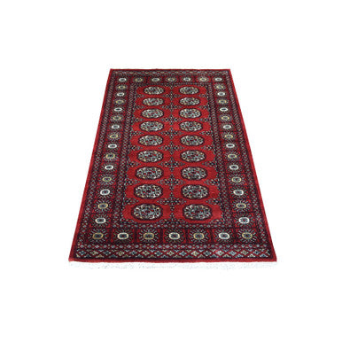 Tribal & Geometric Wool Hand Knotted Rug Red Red 3.0X5.1 -O069218
