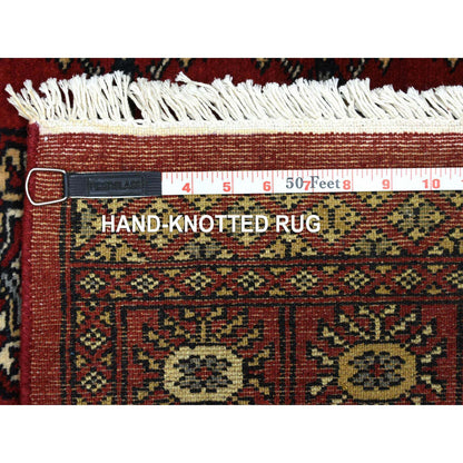 Tribal & Geometric Wool Hand Knotted Rug Red Red 3.0X5.1 -O069218