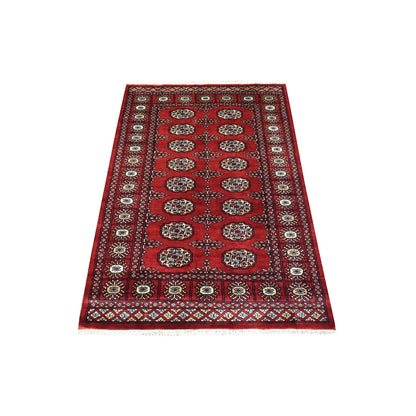 Tribal & Geometric Wool Hand Knotted Rug Red Red 3.1X5.0 -O069219