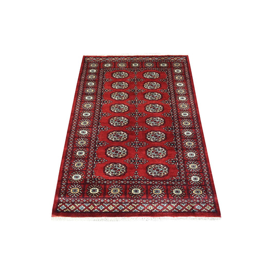 Tribal & Geometric Wool Hand Knotted Rug Red Red 3.1X5.0 -O069219